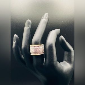 NWT Simulated Diamond Accent With 14K Gold Over Sterling Silver Ring